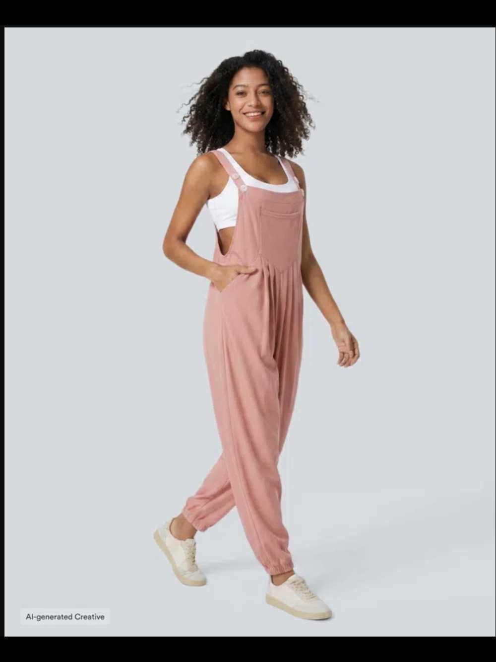 NWT Size M TALL. HALARA Dusty Rose Relaxed Jumpsuit Overalls
